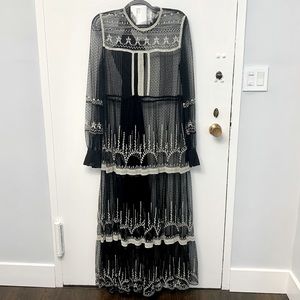 ZARA Maxi Lace Dress Embroidered XXL